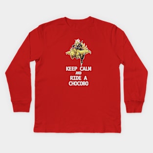 Keep Calm and Ride a Chocobo Kids Long Sleeve T-Shirt